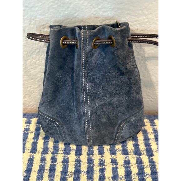 Coach Blue Suede Soho Drawstring Cinch Coin Pouch - Picture 2 of 6